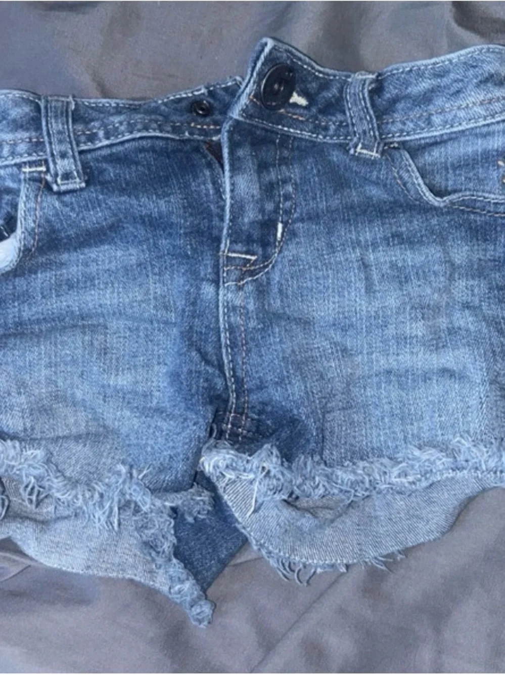 Denim Frayed Hem little girls Shorts - Blue..Size 8R